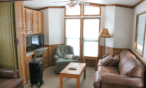 Alternate interior view of cabin living room.
