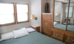 Interior view of cabin bedroom.